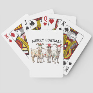 Merry Goatmas Animal Goat Lover Merry Christmas  Playing Cards