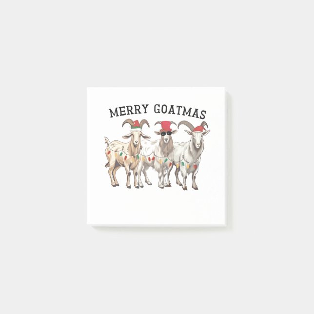 Merry Goatmas Animal Goat Lover Merry Christmas  Post-it Notes (Front)