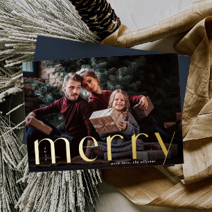 Merry Gold Full Photo Foil Holiday Card