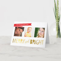 MERRY GOLD PHOTO HOLIDAY cute modern typography