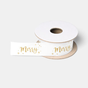 Merry (Gold) Satin Ribbon