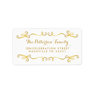 Merry Gold Tone Return Address Labels
