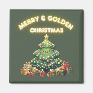 Merry & Golden Christmas  Magnet