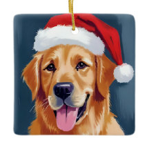 Merry Golden Retriever | Santa Hat Dog Christmas