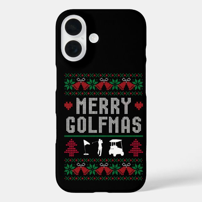 Merry Golfmas Golf Golfing Golfer Ugly Christmas  Case-Mate iPhone Case (Back)