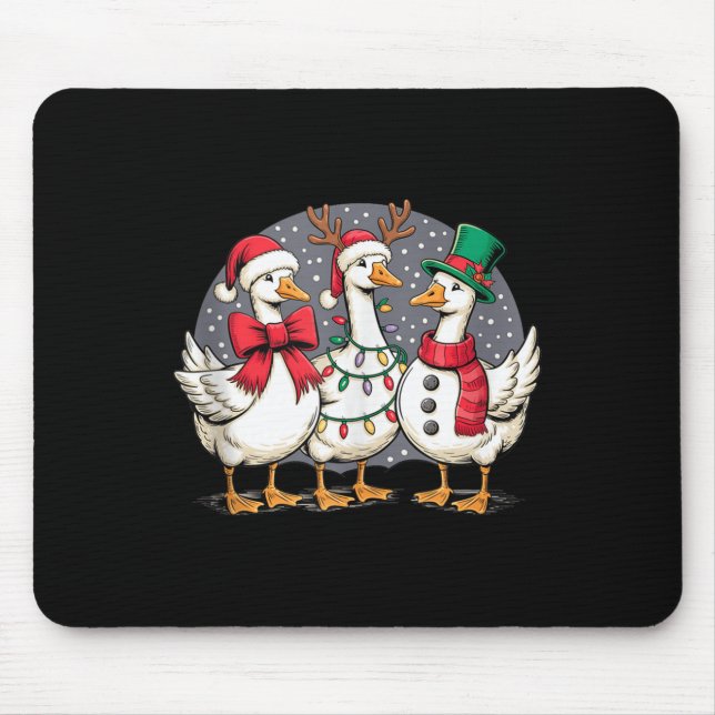 Merry Goose Funny Christmas Silly Humor Family Chr Mouse Mat (Front)