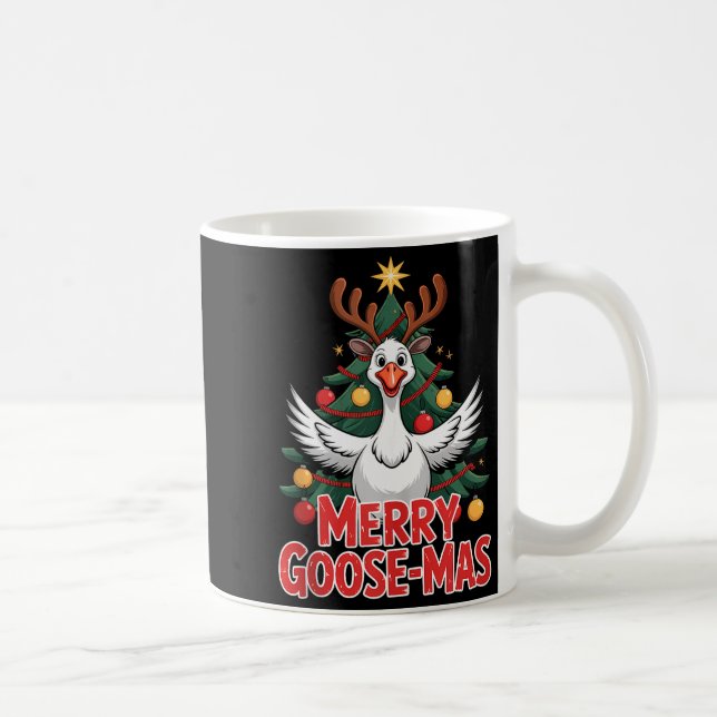 Merry Goose-mas Reindeer Antlers Funny Christmas G Coffee Mug (Right)