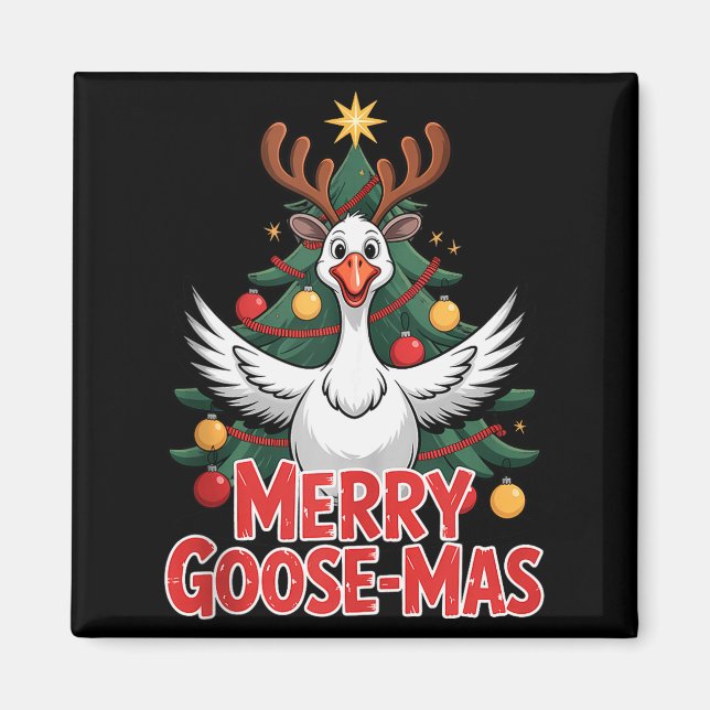Merry Goose-mas Reindeer Antlers Funny Christmas G Magnet (Front)