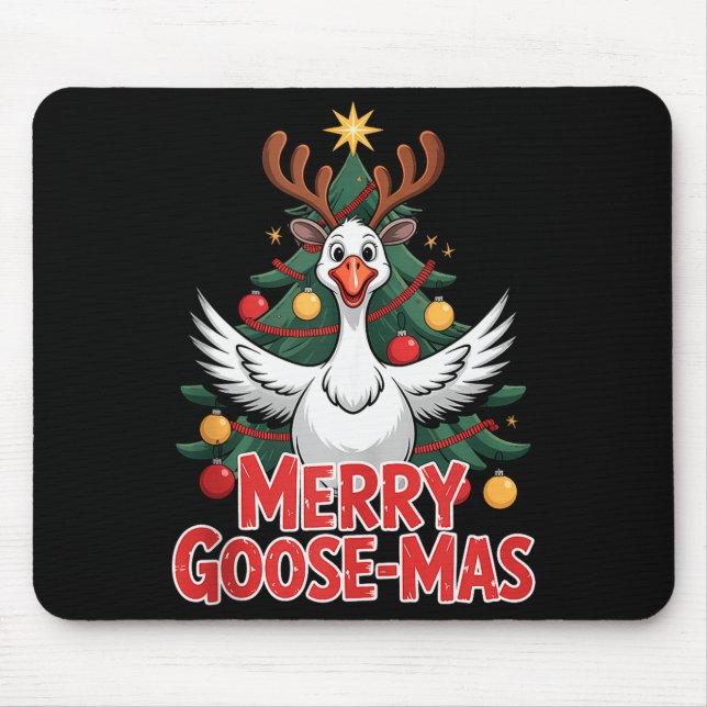 Merry Goose-mas Reindeer Antlers Funny Christmas G Mouse Mat (Front)