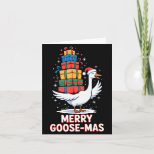 Merry Goose-mas With Xmas Funny Christmas Goose  Card