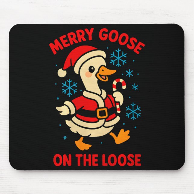 Merry Goose On The Loose Silly Christmas Holiday F Mouse Mat (Front)