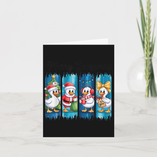 Merry Goosemas Christmas Cheer Festive Ducks  Card (Front)