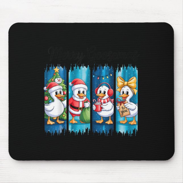 Merry Goosemas Christmas Cheer Festive Ducks  Mouse Mat (Front)