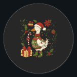 Merry Goosemas Christmas Lights Goose Duck Boho Fl Classic Round Sticker<br><div class="desc">Merry Goosemas Christmas Lights Goose Duck Boho Floral Xmas</div>