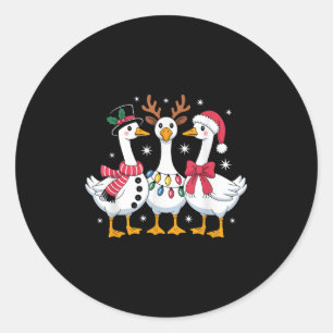 Merry Goosemas Christmas Silly Goose Xmas Lights M Classic Round Sticker