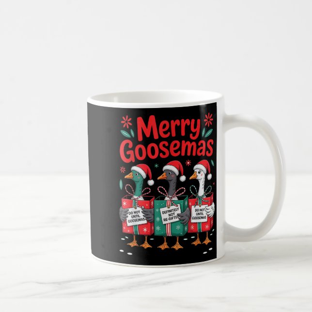 Merry Goosemas Christmas Xmas Holiday Present Wome Coffee Mug (Right)