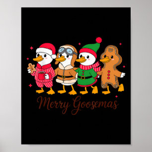 Merry Goosemas Cute Festive Goose Christmas Poster