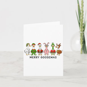 Merry Goosemas Funny Christmas Geese In Costumes  Card