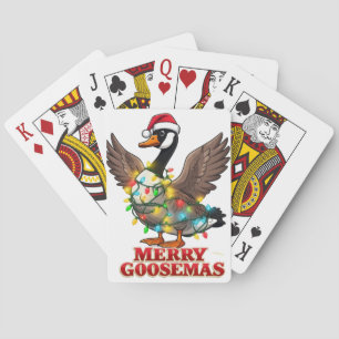 Merry Goosemas Funny Christmas Goose Xmas Playing Cards
