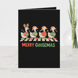 Merry Goosemas Goose Santa Ugly Sweater Christmas Card