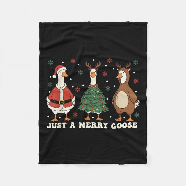 Merry Goosemas Santa Christmas Matching Family Chr Fleece Blanket (Front)