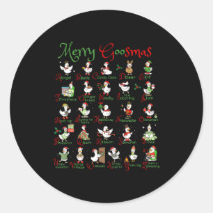 Merry Goosmas Christmas Silly Goose A To Z Cute De Classic Round Sticker