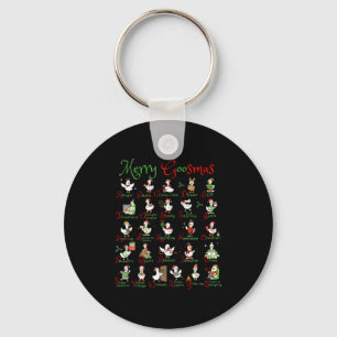 Merry Goosmas Christmas Silly Goose A To Z Cute De Key Ring