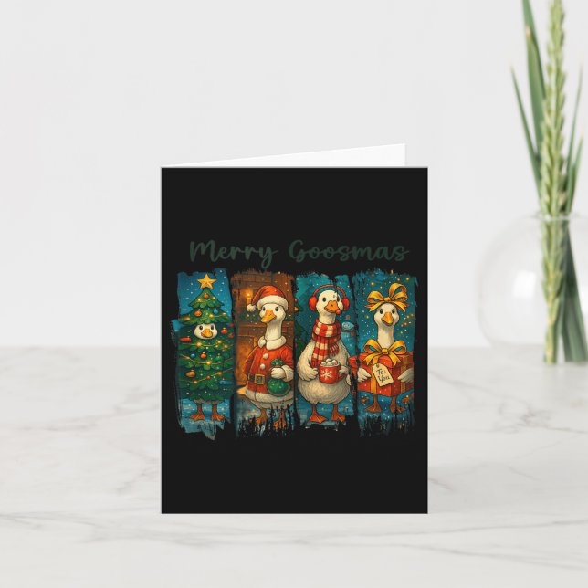 Merry Goosmas - Just A Jolly Goose - Christmas Goo Card (Front)