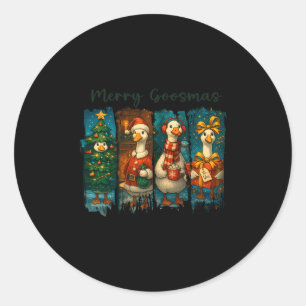 Merry Goosmas - Just A Jolly Goose - Christmas Goo Classic Round Sticker
