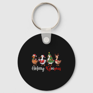 Merry Goosmas Silly Goose Christmas Funny Xmas Wom Key Ring