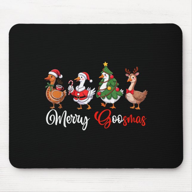 Merry Goosmas Silly Goose Christmas Funny Xmas Wom Mouse Mat (Front)
