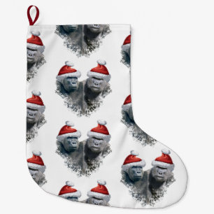 Merry Gorilla Christmas Large Christmas Stocking