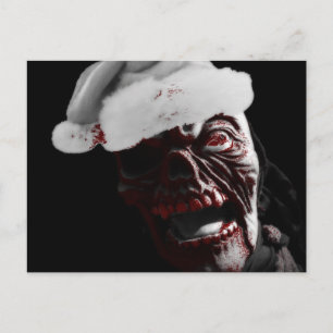 Merry Gory Halloween Zombie Santa Postcard