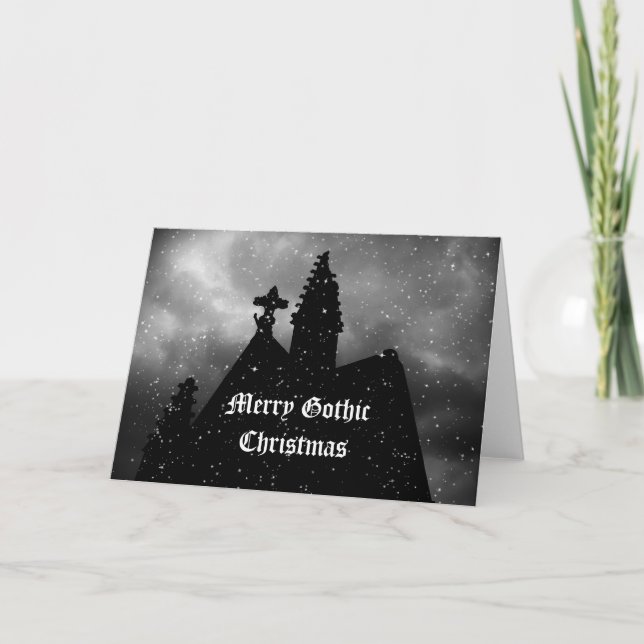 Merry Gothic Christmas card for your text (Front)