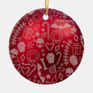 Merry Gothic Christmas Name Year Holiday Ceramic Tree Decoration
