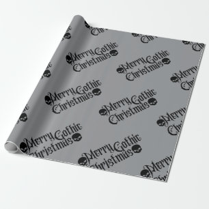 Merry Gothic Christmas skull Wrapping paper