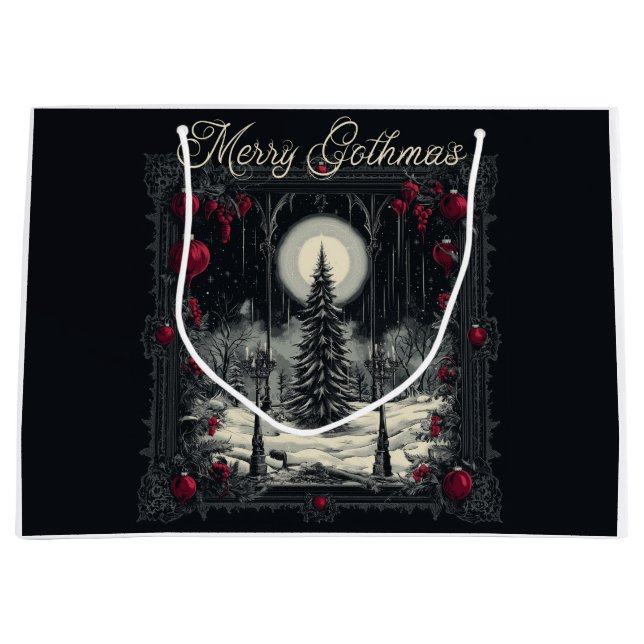 Merry Gothmas Christmas  Large Gift Bag (Front)