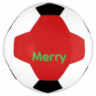 Merry Green Name on Red Football