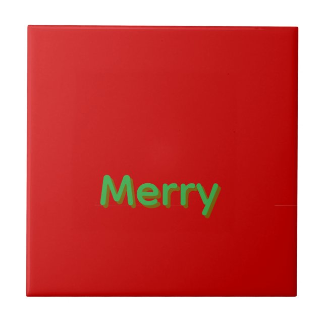 Merry Green Name on Red Tile (Front)