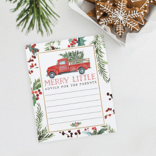 Merry Greenery Baby Shower Game Advice Cards