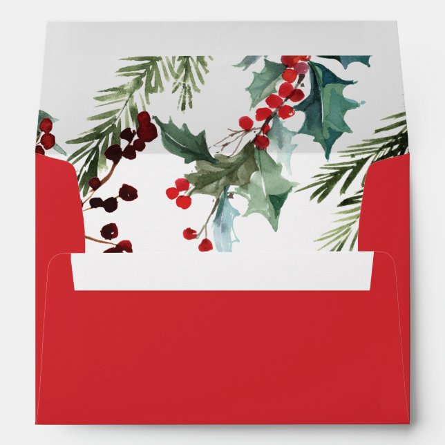 Merry Greenery Envelopes with Return Address (Back (Bottom))