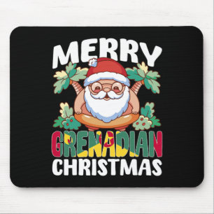 Merry Grenadian Christmas Funny Grenada Xmas Beach Mouse Mat