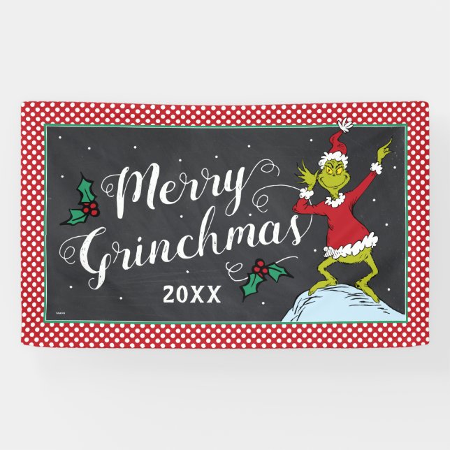 Merry Grinchmas | Grinch Holiday Party Banner (Horizontal)