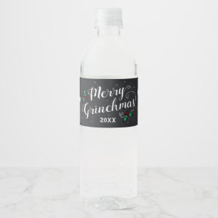 Merry Grinchmas   Grinch Holiday Party Water Bottle Label