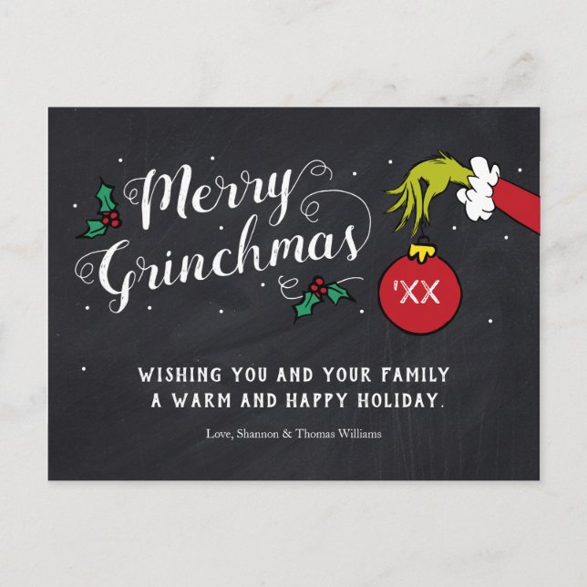Merry Grinchmas | Grinch Holiday Postcard (Front)