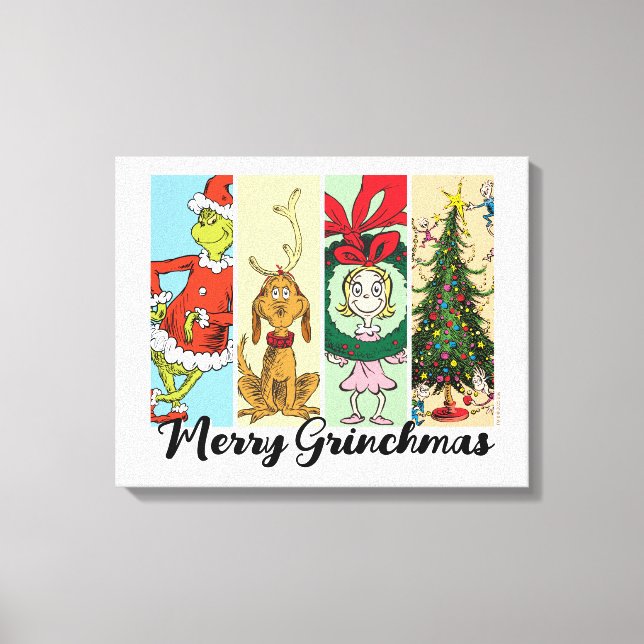 Merry Grinchmas Holiday Collage Canvas Print (Front)