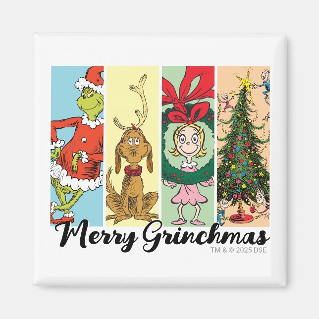 Merry Grinchmas Holiday Collage Magnet (Front)