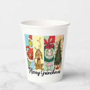 Merry Grinchmas Holiday Collage Paper Cups