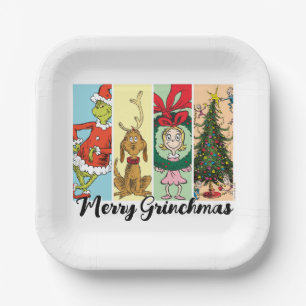 Merry Grinchmas Holiday Collage Paper Plate