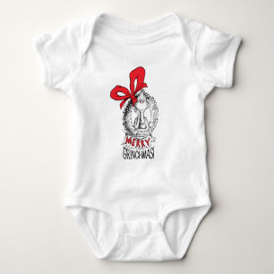 Merry Grinchmas Wreath Baby Bodysuit